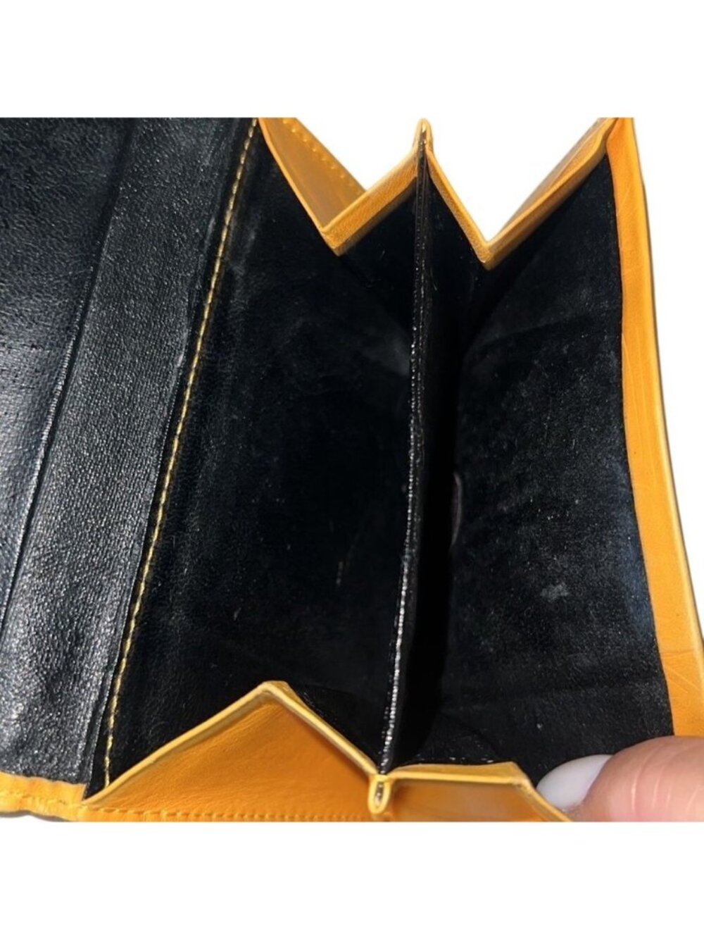 Yves Saint Laurent Yellow Leather Embossed Bifold Wallet - Picture 10 of 12